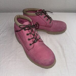 TIMBERLAND Boots NELLIE Size 8M Pink Leather WATERPROOF Outdoor22367 Barbiecore‎
